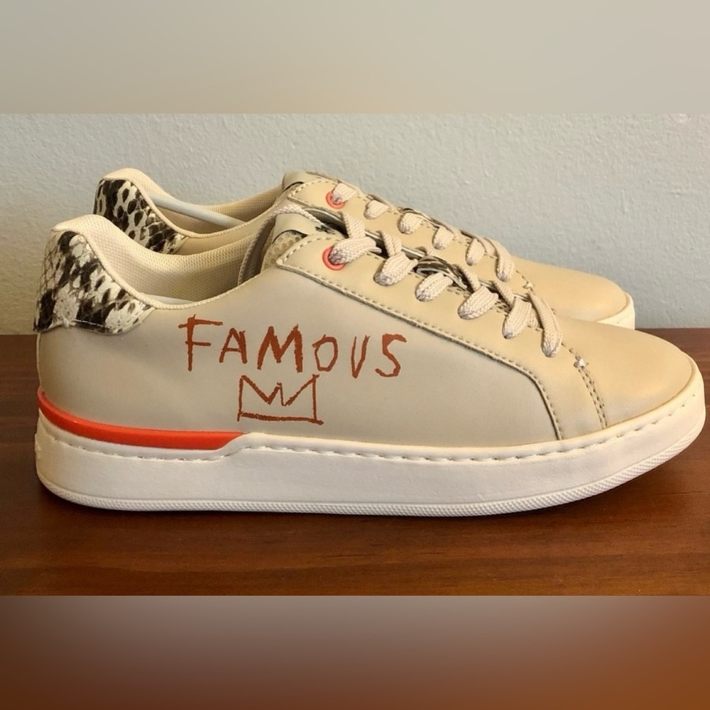 Coach X Jean Michel Basquiat Clip Low Top Sneaker Size 8 - Picture 4 of 5
